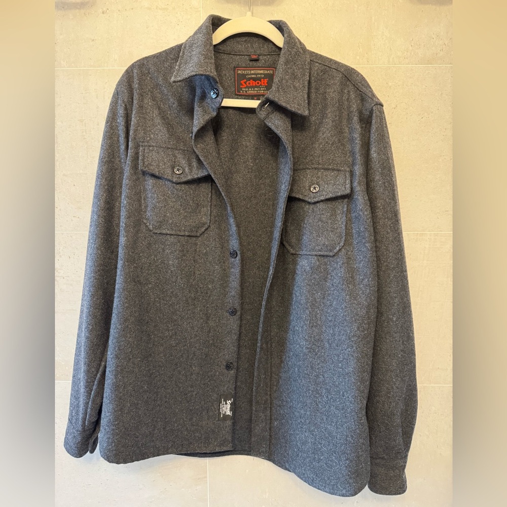 Schott Men's Gray Shirt Jacket